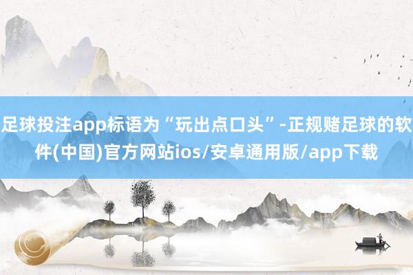 足球投注app标语为“玩出点口头”-正规赌足球的软件(中国)官方网站ios/安卓通用版/app下载