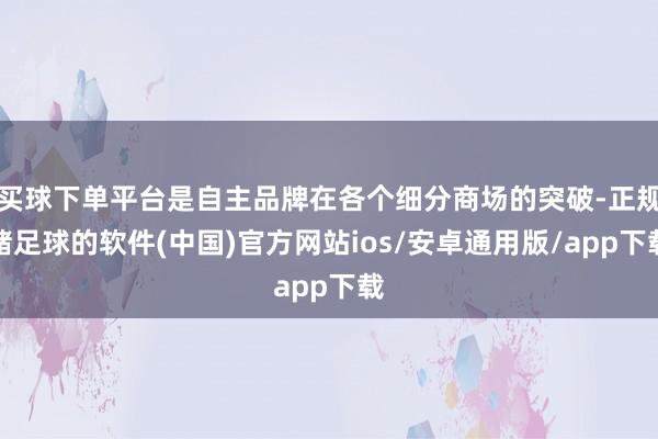 买球下单平台是自主品牌在各个细分商场的突破-正规赌足球的软件(中国)官方网站ios/安卓通用版/app下载