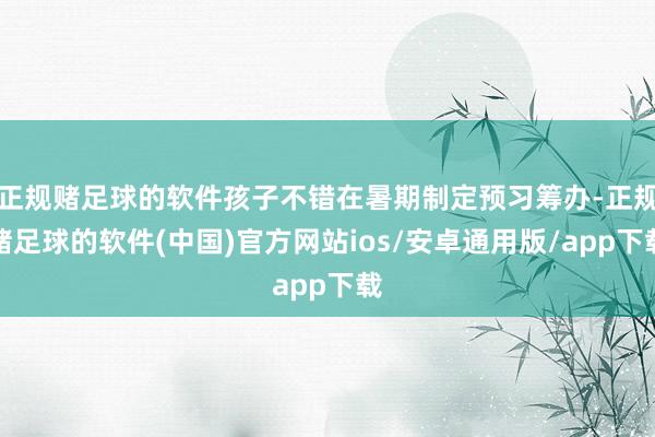 正规赌足球的软件孩子不错在暑期制定预习筹办-正规赌足球的软件(中国)官方网站ios/安卓通用版/app下载