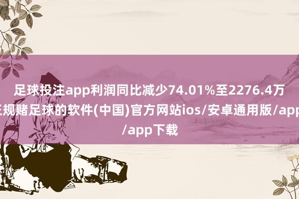 足球投注app利润同比减少74.01%至2276.4万元-正规赌足球的软件(中国)官方网站ios/安卓通用版/app下载