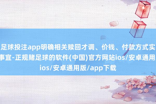 足球投注app明确相关赎回才调、价钱、付款方式实时候等具体事宜-正规赌足球的软件(中国)官方网站ios/安卓通用版/app下载
