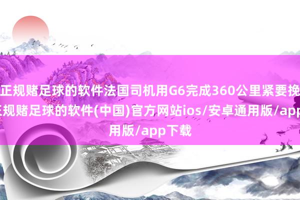 正规赌足球的软件法国司机用G6完成360公里紧要挽回-正规赌足球的软件(中国)官方网站ios/安卓通用版/app下载
