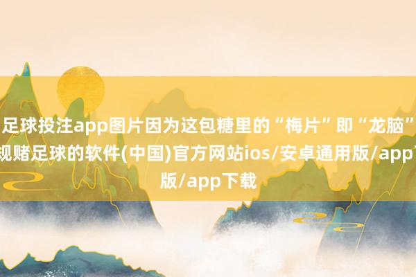 足球投注app图片因为这包糖里的“梅片”即“龙脑”-正规赌足球的软件(中国)官方网站ios/安卓通用版/app下载