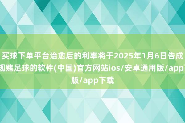 买球下单平台治愈后的利率将于2025年1月6日告成-正规赌足球的软件(中国)官方网站ios/安卓通用版/app下载