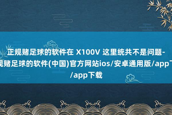 正规赌足球的软件在 X100V 这里统共不是问题-正规赌足球的软件(中国)官方网站ios/安卓通用版/app下载