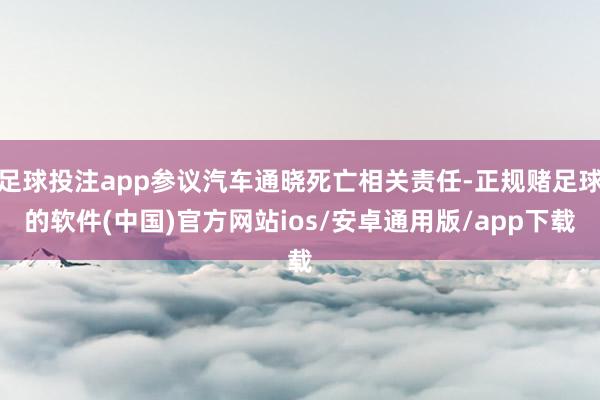 足球投注app参议汽车通晓死亡相关责任-正规赌足球的软件(中国)官方网站ios/安卓通用版/app下载