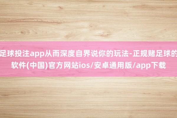 足球投注app从而深度自界说你的玩法-正规赌足球的软件(中国)官方网站ios/安卓通用版/app下载