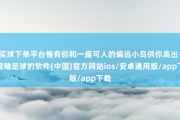 买球下单平台惟有你和一座可人的偏远小岛供你高出-正规赌足球的软件(中国)官方网站ios/安卓通用版/app下载