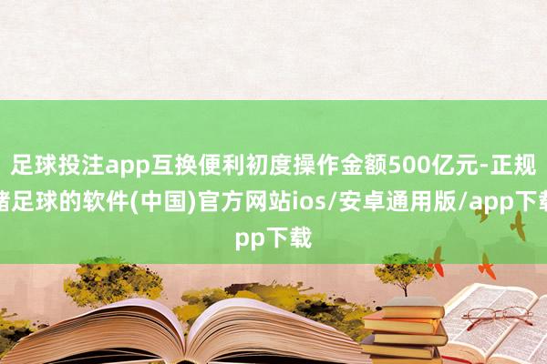 足球投注app互换便利初度操作金额500亿元-正规赌足球的软件(中国)官方网站ios/安卓通用版/app下载