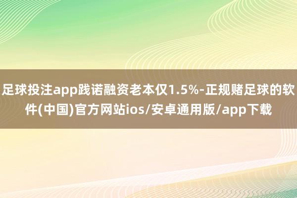 足球投注app践诺融资老本仅1.5%-正规赌足球的软件(中国)官方网站ios/安卓通用版/app下载