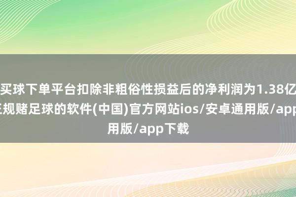 买球下单平台扣除非粗俗性损益后的净利润为1.38亿元-正规赌足球的软件(中国)官方网站ios/安卓通用版/app下载