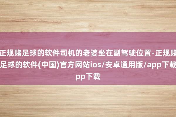 正规赌足球的软件司机的老婆坐在副驾驶位置-正规赌足球的软件(中国)官方网站ios/安卓通用版/app下载