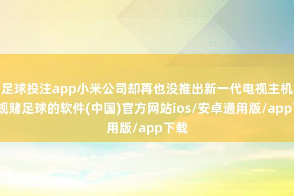 足球投注app小米公司却再也没推出新一代电视主机-正规赌足球的软件(中国)官方网站ios/安卓通用版/app下载