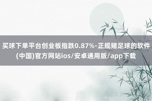 买球下单平台创业板指跌0.87%-正规赌足球的软件(中国)官方网站ios/安卓通用版/app下载