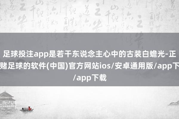足球投注app是若干东说念主心中的古装白蟾光-正规赌足球的软件(中国)官方网站ios/安卓通用版/app下载