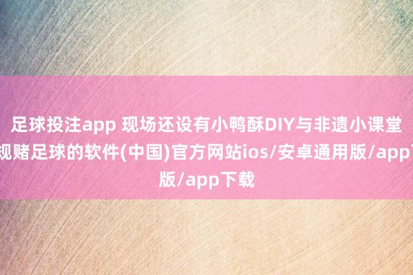足球投注app 现场还设有小鸭酥DIY与非遗小课堂-正规赌足球的软件(中国)官方网站ios/安卓通用版/app下载