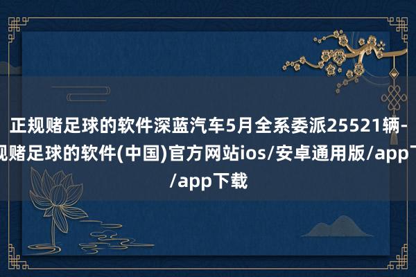 正规赌足球的软件深蓝汽车5月全系委派25521辆-正规赌足球的软件(中国)官方网站ios/安卓通用版/app下载