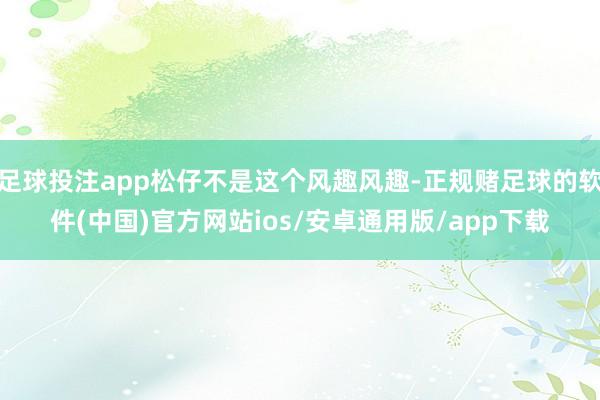 足球投注app松仔不是这个风趣风趣-正规赌足球的软件(中国)官方网站ios/安卓通用版/app下载