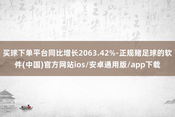 买球下单平台同比增长2063.42%-正规赌足球的软件(中国)官方网站ios/安卓通用版/app下载