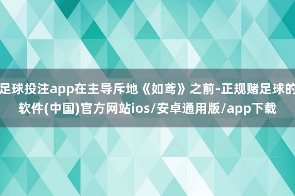 足球投注app在主导斥地《如鸢》之前-正规赌足球的软件(中国)官方网站ios/安卓通用版/app下载