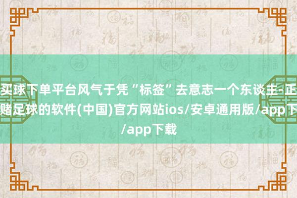 买球下单平台风气于凭“标签”去意志一个东谈主-正规赌足球的软件(中国)官方网站ios/安卓通用版/app下载
