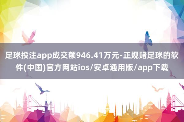 足球投注app成交额946.41万元-正规赌足球的软件(中国)官方网站ios/安卓通用版/app下载
