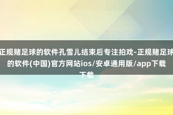 正规赌足球的软件孔雪儿结束后专注拍戏-正规赌足球的软件(中国)官方网站ios/安卓通用版/app下载