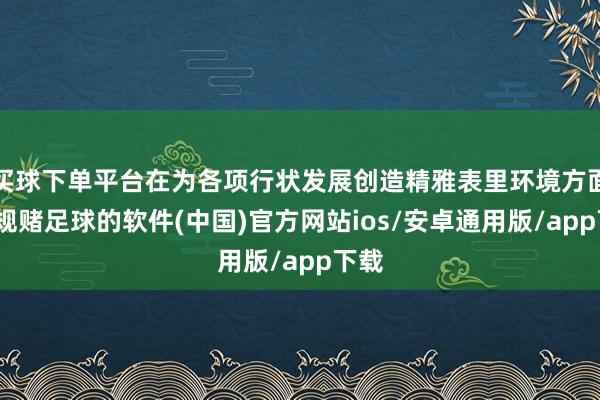 买球下单平台在为各项行状发展创造精雅表里环境方面-正规赌足球的软件(中国)官方网站ios/安卓通用版/app下载