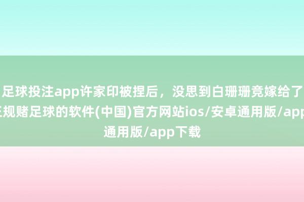足球投注app许家印被捏后，没思到白珊珊竞嫁给了他-正规赌足球的软件(中国)官方网站ios/安卓通用版/app下载