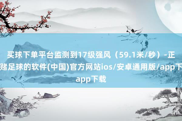买球下单平台监测到17级强风（59.1米/秒）-正规赌足球的软件(中国)官方网站ios/安卓通用版/app下载