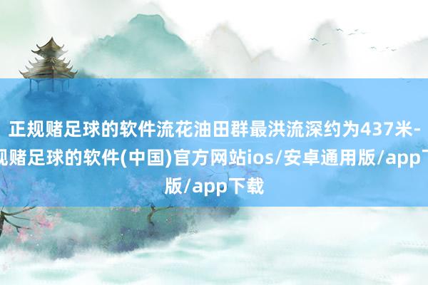 正规赌足球的软件流花油田群最洪流深约为437米-正规赌足球的软件(中国)官方网站ios/安卓通用版/app下载