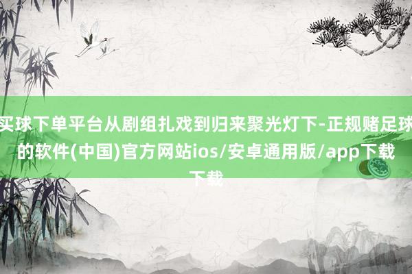 买球下单平台从剧组扎戏到归来聚光灯下-正规赌足球的软件(中国)官方网站ios/安卓通用版/app下载