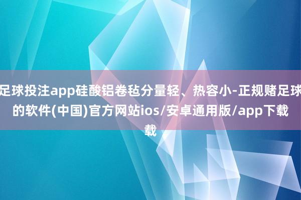 足球投注app硅酸铝卷毡分量轻、热容小-正规赌足球的软件(中国)官方网站ios/安卓通用版/app下载