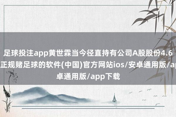 足球投注app黄世霖当今径直持有公司A股股份4.66亿股-正规赌足球的软件(中国)官方网站ios/安卓通用版/app下载