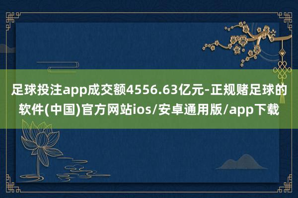 足球投注app成交额4556.63亿元-正规赌足球的软件(中国)官方网站ios/安卓通用版/app下载