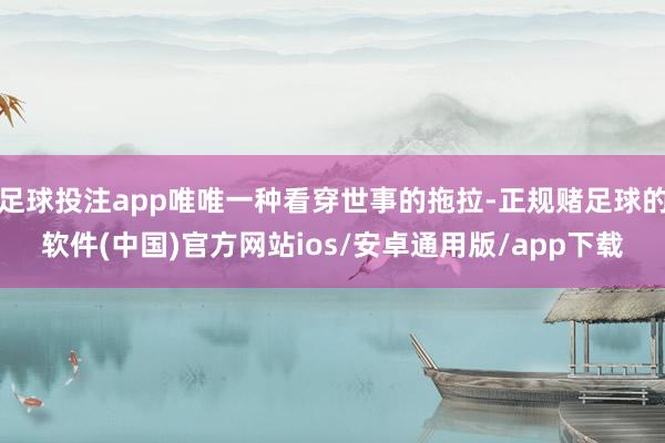 足球投注app唯唯一种看穿世事的拖拉-正规赌足球的软件(中国)官方网站ios/安卓通用版/app下载