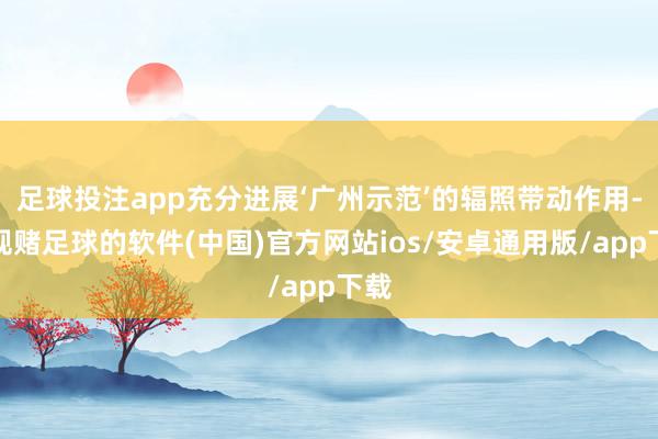 足球投注app充分进展‘广州示范’的辐照带动作用-正规赌足球的软件(中国)官方网站ios/安卓通用版/app下载
