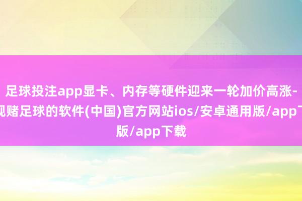 足球投注app显卡、内存等硬件迎来一轮加价高涨-正规赌足球的软件(中国)官方网站ios/安卓通用版/app下载